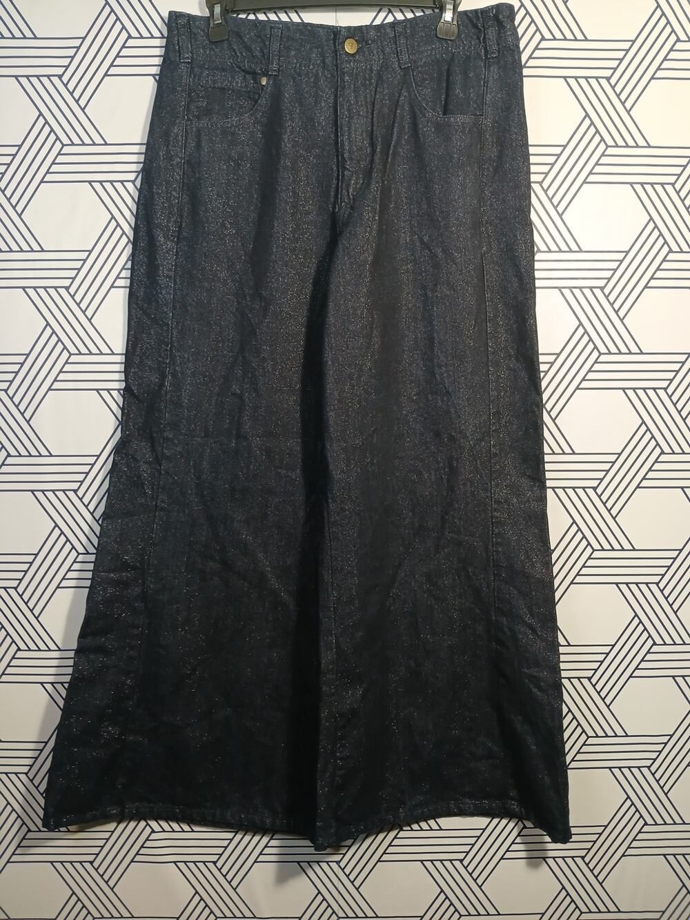 Anthropologie Pilcro Lurex Wide Leg Jeans Shimmer High Rise Statement Pants